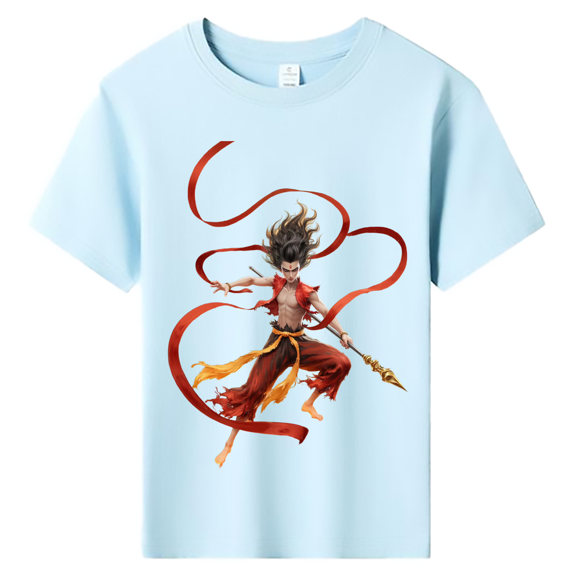 （画像用） Ne Zha 2 ナタ 魔童の大暴れ 綿100％キッズTシャツ（フロントプリント）